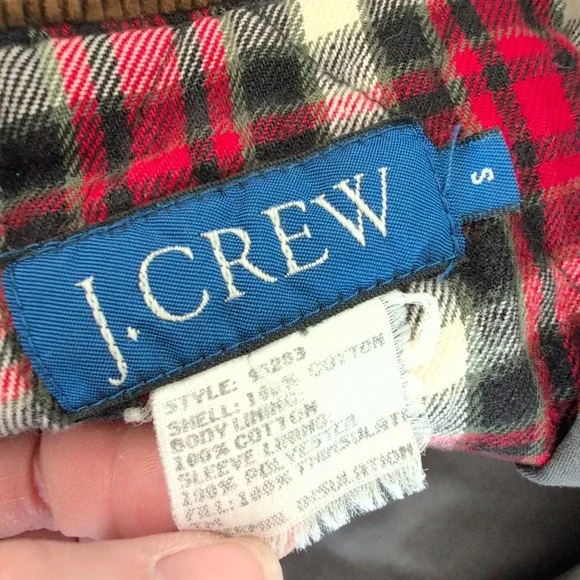 Vintage J.Crew Mens Gray Flannel Lined Thinsulate Barn Jacket Field Coat Small - Picture 10 of 11